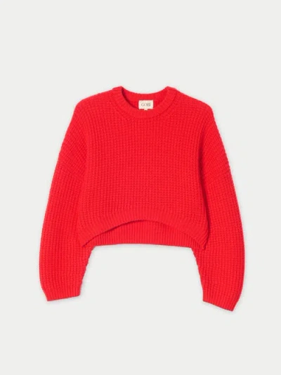 Gobi Cashmere Oval-sleeve Cropped Cashmere Sweater In Red