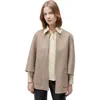 Gobi Cashmere Patch Pocket Cashmere Poncho Jacket In Brown