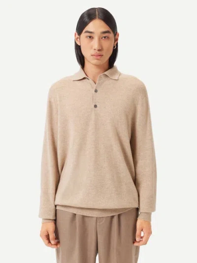 Gobi Cashmere Polo Neck Sweater In Beige