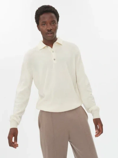 Gobi Cashmere Polo Neck Sweater In Marshmallow