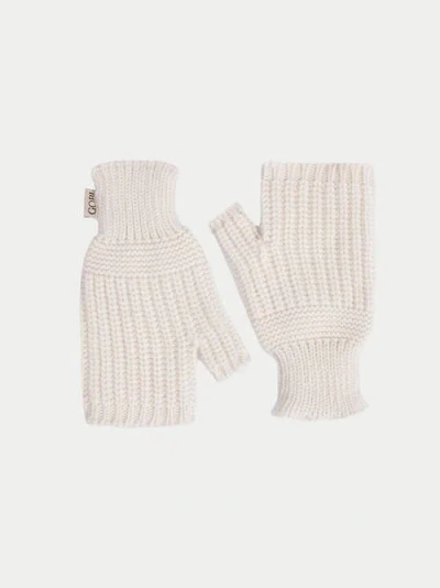 Gobi Cashmere Rib-knit Cashmere Gloves In White