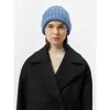 Gobi Cashmere Rib Knit Hat In Blue
