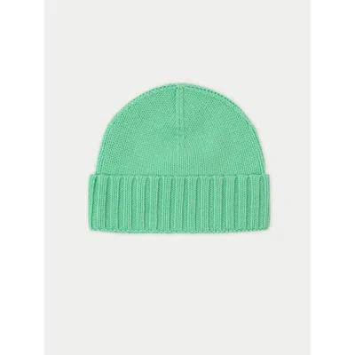 Gobi Cashmere Rib Knit Hat In Green Ash