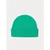 Gobi Cashmere Rib Knit Hat In Vivid Green