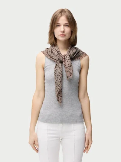 Gobi Cashmere Rope Knot Printed Cashmere Shawl In Brown