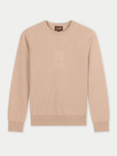 Gobi Cashmere Timeless Cashmere Crewneck Sweater In Sand