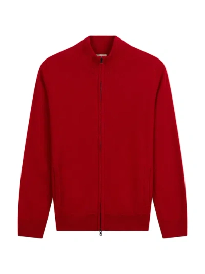 Gobi Cashmere Timeless Cashmere Full-zip Cardigan In Red