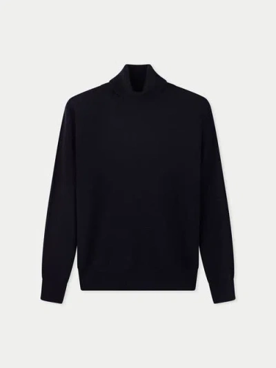 Gobi Cashmere Timeless Cashmere Turtleneck Sweater In Blue