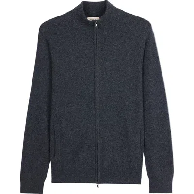 Gobi Cashmere Timeless Full-zip Cashmere Cardigan In Gray