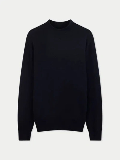 Gobi Cashmere Timeless Mock Neck Cashmere Sweater In Blue