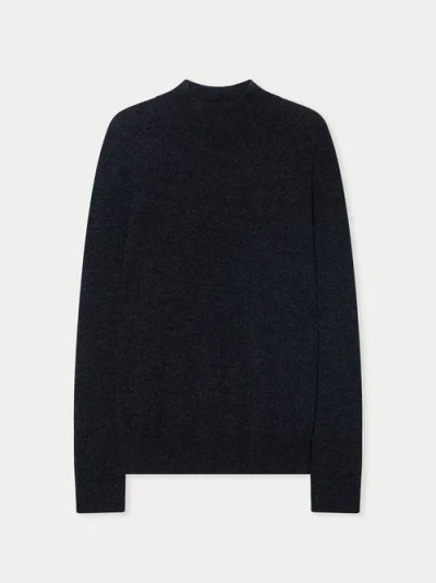 Gobi Cashmere Timeless Mock Neck Cashmere Sweater In Gray