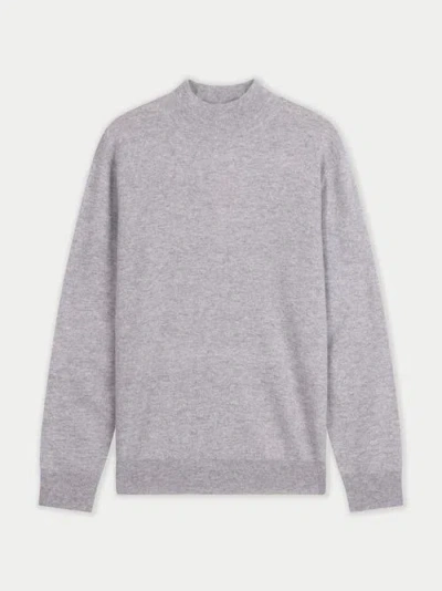 Gobi Cashmere Timeless Mock Neck Cashmere Sweater In Gray