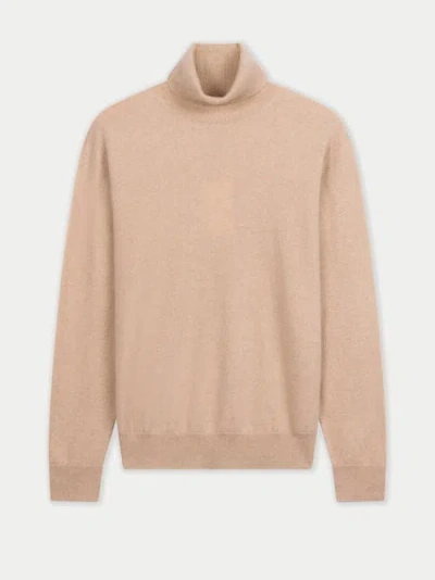 Gobi Cashmere Timeless Turtleneck Cashmere Sweater In Sand