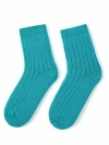 Gobi Cashmere Trim Knit Bed Socks In Navigate