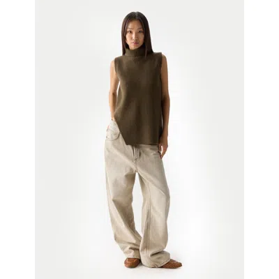 Gobi Cashmere Turtle Neck Cashmere Vest In Brown