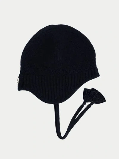 Gobi Cashmere Ultimate Warmth Knit Tie Hat In Black