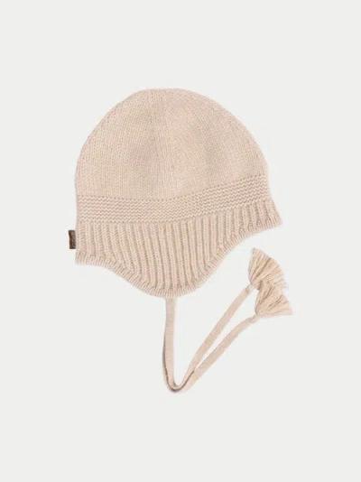 Gobi Cashmere Ultimate Warmth Knit Tie Hat In Sand
