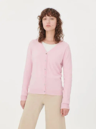 Gobi Cashmere V-neck Cardigan In Almond Blossom