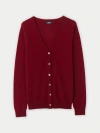 Gobi Cashmere V-neck Cardigan In Bordeaux