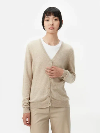 Gobi Cashmere V-neck Cardigan In Warm Grey