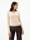 Gobi Cashmere V-neck Sweater In Beige