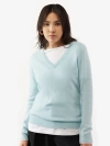 Gobi Cashmere V-neck Sweater In Blue Glass