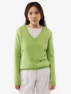 Gobi Cashmere V-neck Sweater In Jade Lime