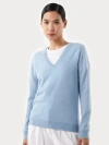 Gobi Cashmere V-neck Sweater In Light Blue