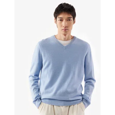 Gobi Cashmere V-neck Sweater In Light Blue
