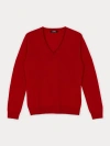 Gobi Cashmere V-neck Sweater In Red