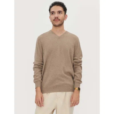 Gobi Cashmere V-neck Sweater In Taupe