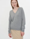 Gobi Cashmere V-neck Sweater In Gray