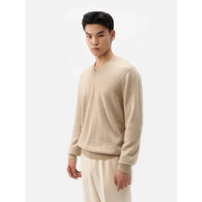 Gobi Cashmere V-neck Sweater In Warm Grey