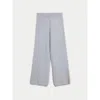Gobi Cashmere Wide-leg Ajour Knit Cashmere Pants In Gray