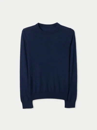 Gobi Cashmere Women C-neck Cashmere Sweater In Blue
