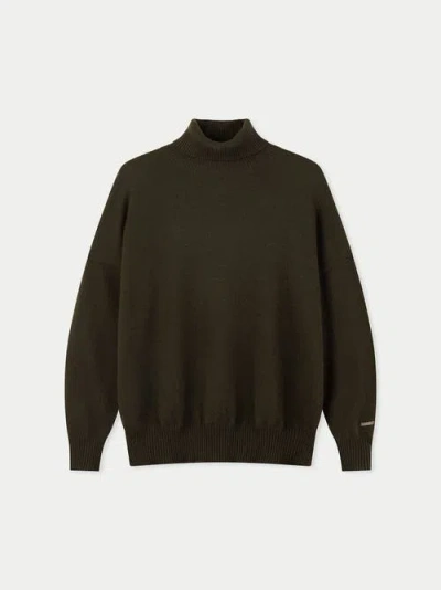 Gobi Cashmere Women T-neck Cashmere Sweater In Green