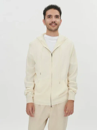 Gobi Cashmere Zipper Hoodie In Marshmallow