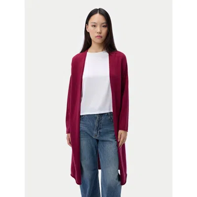 Gobi Mongolian Cashmere 3d Longline Cardigan In Pink