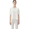 Gobi Mongolian Cashmere Box-cut Cotton Silk Cashmere Blend T-shirt In White