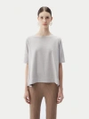 Gobi Mongolian Cashmere Box-cut Cotton Silk Cashmere Blend T-shirt In Wind Chime