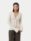 Gobi Mongolian Cashmere Buttoned Cashmere V-neck Cardigan In Coconut Milk