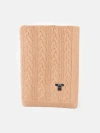 Gobi Mongolian Cashmere Cable Knit Blanket In Sheepskin