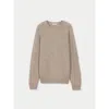 Gobi Mongolian Cashmere Cable Knit Cashmere Sweater In Warm Grey