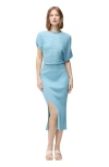 Gobi Mongolian Cashmere Cashmere Asymmetric Silk Dress Blue In Blue