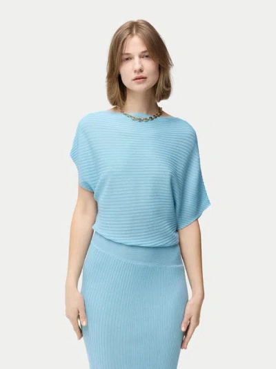 Gobi Mongolian Cashmere Cashmere Asymmetric Silk Dress In Clearwater