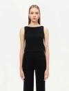 Gobi Mongolian Cashmere Cashmere Crop Top In Black