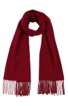 Gobi Mongolian Cashmere Cashmere Fringed Scarf In Bordeaux