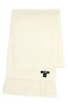 Gobi Mongolian Cashmere Cashmere Fringed Scarf In Off White