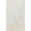 Gobi Mongolian Cashmere Cashmere Fringed Scarf In White