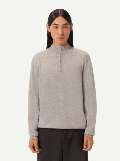 Gobi Mongolian Cashmere Cashmere Half-zip Sweater In Dawn Blue